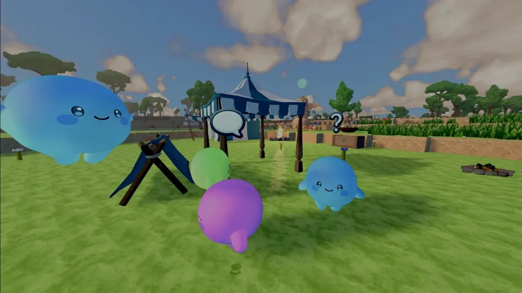 Luminids in a calm world scene