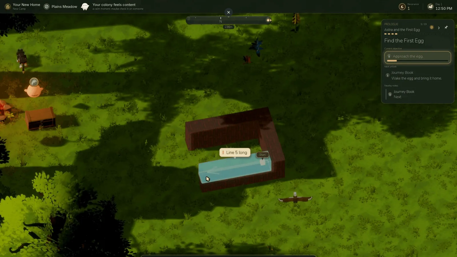 Top down path building over grass
